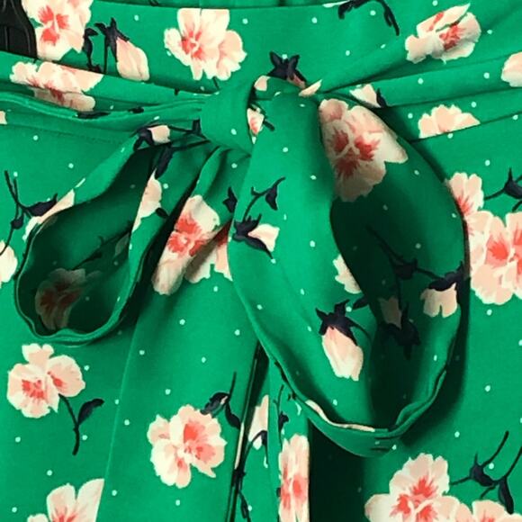 Maison Jules Petal Flurry Self Tie Green Floral Shorts NWT size XXL - Picture 8 of 8